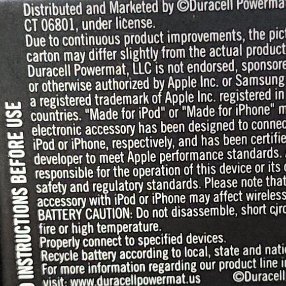 Duracell PowerMat Power on the Go Rechargeable Lithium Ion Capacity w/USB Cable - Picture 13 of 16